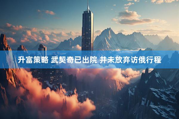 升富策略 武契奇已出院 并未放弃访俄行程